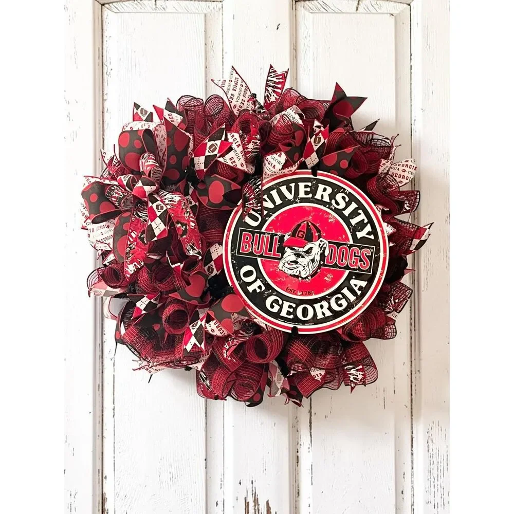 Georgia Bulldogs Football Deco Mesh Wreath | Perfect for Any DAWG Fan